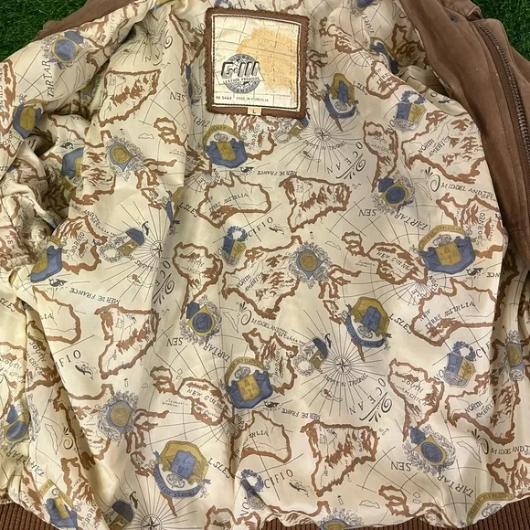 VTG Vintage Global Identity G-III Leather Fashions Brown Bomber Jacket Size L - Picture 2 of 15